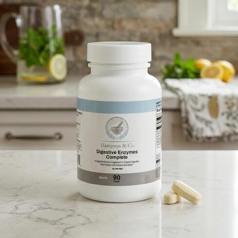Hampton Distribution Digestive Enzymes Complete: A Premium Broad-Spectrum Formula for Gut Function and Nutrient Bioavailability. Gluten-Free & Non-GMO – 90 Tablets in Saudi Arabia