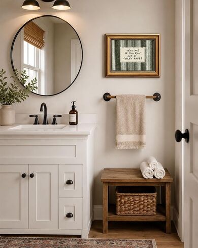 Gold Framed Wall Art, Funny Bathroom Canvas Prints, Text Me If You Run Out Of Toilet Paper Picture Wall Decor, Striped Humorous Decor for Bathroom Toilet Restroom 9x11 inch in Kuwait