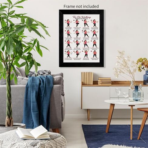 GO-SANTNN Tai Chi Walking Workout for Women Poster Wellness Exercise Chart Canvas Wall Art Balance and Mindful Movement Exercise Prints Living Room Office Apartment Wall Decor 12x18 inch Unframed in Kuwait