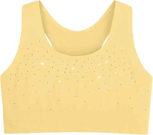 Sascina Girls Training Bras 7-12 with Sparkly Crystal, First Bra Racerback Light Sports Bras - No Pads, Chest Double Lined in Saudi Arabia