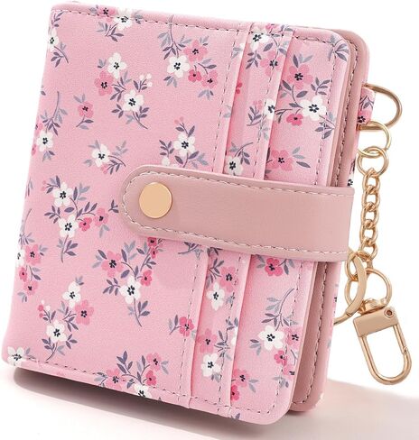 COOKOOKY Cherry Bowknot Wallet Women, Rfid Blocking Womens Wallet with Credit Card Holder, PU Leather Bifold Cash Zipper Coin Pocket ID Window for Women Teen Girls in Saudi Arabia