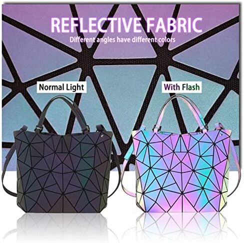 Geometric Purse for Women,Geometric Luminous Crossbody Bags and Holographic Wallets Set-G in Saudi Arabia