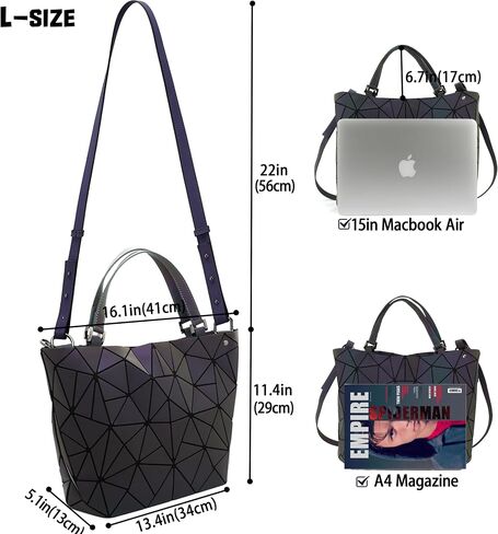Geometric Purse for Women,Geometric Luminous Crossbody Bags and Holographic Wallets Set-G in Saudi Arabia