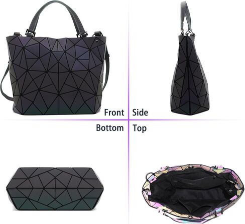 Geometric Purse for Women,Geometric Luminous Crossbody Bags and Holographic Wallets Set-G in Saudi Arabia