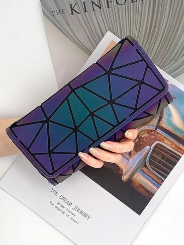 Geometric Purse for Women,Geometric Luminous Crossbody Bags and Holographic Wallets Set-G in Saudi Arabia