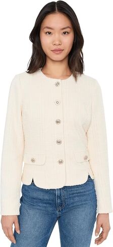 Liverpool Los Angeles Collarless Jacket with Scallop Detail in Kuwait