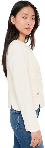 Liverpool Los Angeles Collarless Jacket with Scallop Detail in Kuwait
