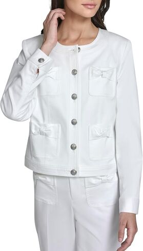 KARL LAGERFELD Women's Long Sleeve Bow Pocket Jacket in Kuwait