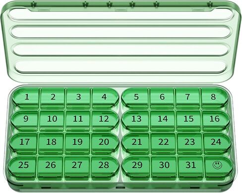 Daviky Monthly Pill Organizer 1 Time a Day, 30 Day Pill Box, Single-Hand Easy Open Pill Case for Travel, Daily Vitamins & Supplements for Seniors in Kuwait