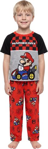 Nintendo Super Mario Pajamas for Boys, 3 Piece Boys Mario Pajamas, Super Mario Pjs for Kids, Shirt, Pants & Shorts, Size 4-10 in Kuwait