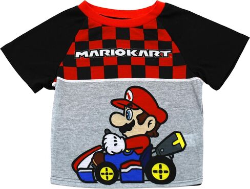 Nintendo Super Mario Pajamas for Boys, 3 Piece Boys Mario Pajamas, Super Mario Pjs for Kids, Shirt, Pants & Shorts, Size 4-10 in Kuwait