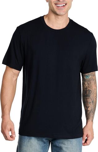 Men's Cooling T-Shirt | Modal-Silk Sweatproof Undershirt | UV Defense & Quick Dry | Hot Climate Essential in Kuwait