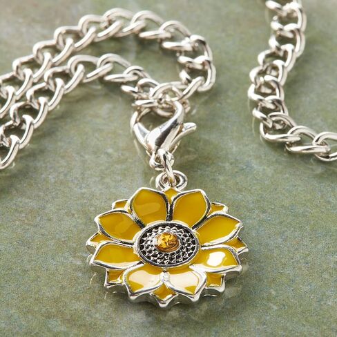 Bead Landing 12 Pack: Charmalong™ Yellow & Rhodium Sunflower Charm in Kuwait
