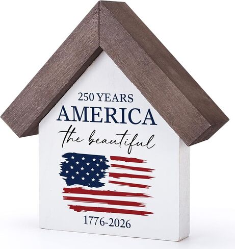 MBL 4th of July Independence Decorations - Patriotic Decor USA America Independence Day Memorial Day Wood Sign, 250th 250 Years Anniversary Merchandise, Fourth of July Table Tiered Tray Home Indoor in Kuwait