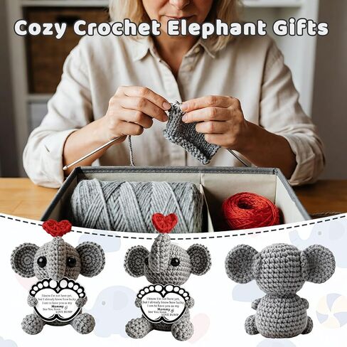 New Mom Gifts First Time Mom to Be Pregnant Expecting Mommy Birthday Gifts for Handmade Cozy Crochet Elephant Best Cute Present Boy Girl Moms Mama from Husband Baby Shower Essentials in Saudi Arabia