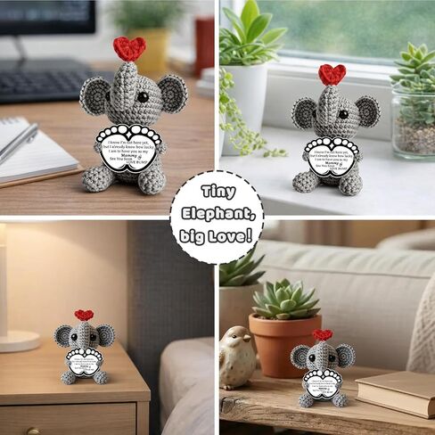 New Mom Gifts First Time Mom to Be Pregnant Expecting Mommy Birthday Gifts for Handmade Cozy Crochet Elephant Best Cute Present Boy Girl Moms Mama from Husband Baby Shower Essentials in Saudi Arabia