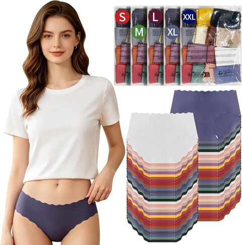 Sophproton 300-Pack Women's Tagless Underwear Bulk | Seamless Comfort Panties for Donations & Shelters | Sorted by Size S-2XL in 5 Labeled Bags | 15 Colors, Breathable Multi-Pack in Saudi Arabia
