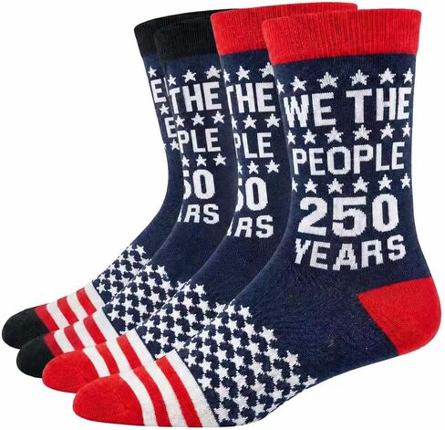 USA Flag Socks for Men Women, 2 Pair America 250th Star Stripe Middle Socks, Independence Day 4th of July Gifts in Saudi Arabia