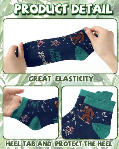 Chicingyou 10 Pairs Funny Sasquatch Socks for Men Cool Novelty Outdoor Ankle Socks Birthday Fathers Day Gift for Sasquatch Lover in Kuwait