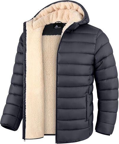 Kids Hooded Winter Coats Sherpa Fleece Lined Water-Resistant Puffer Jacket Hoodie Outerwear in Saudi Arabia