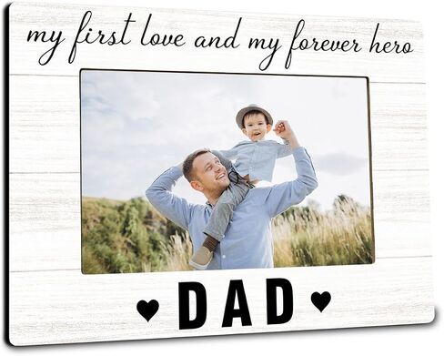Dad Picture Frame - Our 1st Father's Day Together - 4x6 Wooden Photo Frame With Support - First Time Dad Gifts From Wife Daughter Son， First Father's Day Gifts for Father - A04 in Saudi Arabia