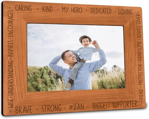 Dad Picture Frame - Our 1st Father's Day Together - 4x6 Wooden Photo Frame With Support - First Time Dad Gifts From Wife Daughter Son， First Father's Day Gifts for Father - A04 in Kuwait