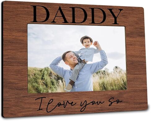 Dad Picture Frame - Our 1st Father's Day Together - 4x6 Wooden Photo Frame With Support - First Time Dad Gifts From Wife Daughter Son， First Father's Day Gifts for Father - A04 in Kuwait