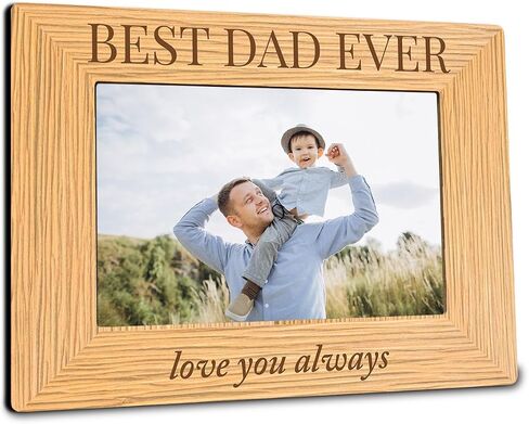 Dad Picture Frame - Our 1st Father's Day Together - 4x6 Wooden Photo Frame With Support - First Time Dad Gifts From Wife Daughter Son， First Father's Day Gifts for Father - A04 in Kuwait