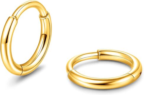 Limerencia Titanium Hoop Earrings for Women Men - Lightweight Minimalist Small Hoops, Hypoallergenic Titanium Huggie Hoop Earrings Set G23 Helix Cartilage Earrings Set for Sensitive Ears in Kuwait