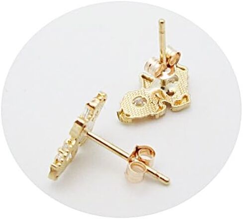 10k Yellow Gold Nugget Earrings with CZ Small in Kuwait