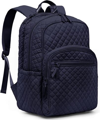 Backpack for Women,College Backpack,Quilted Casual Daypack,Waterproof Bookbag for 15.6Inch Laptop (Black) in Saudi Arabia