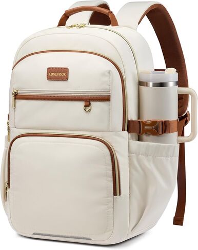 LOVEVOOK Laptop Backpack for Women, 15.6 Inch Travel Backpack with Giant Tumbler Holder Pocket, Multi-Pocket College School Bookbag Purse, Water-Resistant Work Daypack for Teacher Nurse in Kuwait