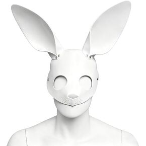 Leather Bunny Mask Half Face Rabbit Ears Mask for Women's Halloween Masquerade Party in Saudi Arabia