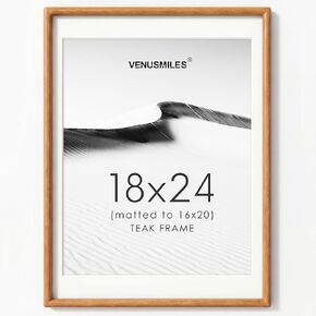 16 x 20 Picture Frame, USA-Sourced Natural Walnut Wood Photo Frame with Tempered Glass, Handcrafted Rounded Corner 16x20 Wooden Frame Matted to 11x14 Photos, Horizontal or Vertical Wall Mounting in Saudi Arabia