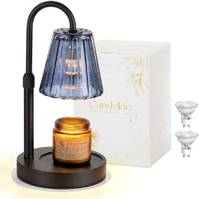 Candeldo Candle Warmer Lamp with Timer: Navy Blue Candle Warming Lamp with 2 Bulbs Height Adjustable Wax Melt Dimmable Home Decor Mom Birthday Gift for Women in Saudi Arabia