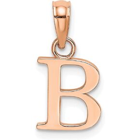 14K Rose Gold Polished Block Letter B Initial Charm Pendant (Length 15.58mm Width 8.96 mm) in Kuwait