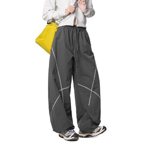 Womens Baggy Parachute Pants Wide Leg Lounge Sweatpants Elastic Drawstring Waist Jogger Track Pants Streetwear ﻿ in Kuwait