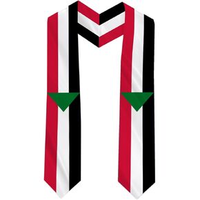 Sudan Country Flag Graduation Stole Sash Double-Layer Ceremonial Scarf in Saudi Arabia