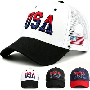 USA Hat American Flag Baseball Cap Mesh Trucker Adjustable Breathable 4th of July Accessories for Men Women Gifts in Saudi Arabia