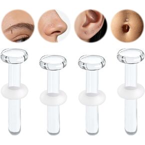 Glass Piercing Retainers for Rook Cartilage Belly Nose Piercing Jewelry 8/10/12/14/16/18/20g Clear Glass Earrings Studs for Work/Surgery/Sports in Saudi Arabia