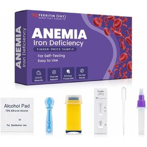 Iron Deficiency Test Kit – at-Home Iron Test Kit, Accurate & Easy to Monitor Iron Levels for Anemia, Suitable for Adults in Saudi Arabia