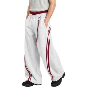 Vamtac فضفاض Sweatpants الرجال Y2K المشارب واسعة الساق مزدوجة مطاطا حزام برميل السراويل فضفاضة مع جيوب in Kuwait