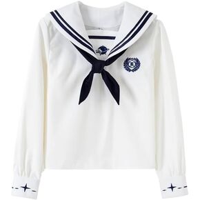 Japanese Style Long Sleeve Sailor Shirt for Men High School Uniform Top with Sailor Collar Male Student Shirt in Saudi Arabia