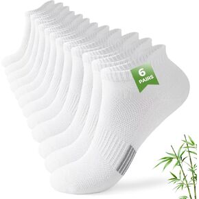 FALARY 6 Pairs Ankle Socks for Women Bamboo Viscose Mens Low Cut Athletic Socks With Arch Support Breathable Moisture Wicking in Saudi Arabia