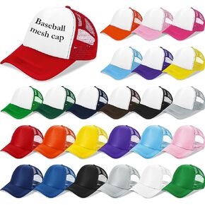 25 Pcs Adult Trucker Caps Bulk Blank Sublimation Baseball Hat Adjustable Mesh Trucker Hat for Men Women Summer Outdoor, Multicolor in Saudi Arabia