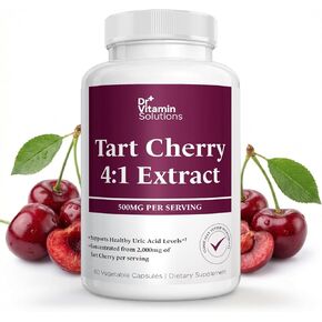 Tart Cherry Extract Capsules – 4:1 Concentrated Equivalent to 2,000 mg Whole Tart Cherry per Serving – Uric Acid, Joint & Sleep Support – Antioxidant Polyphenol Formula, Non-GMO, 60 Vegetable Capsules in Saudi Arabia