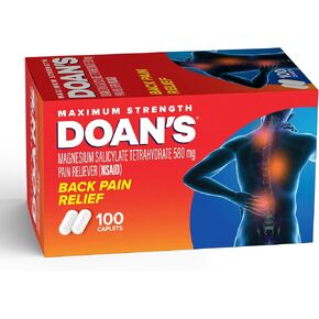 Doan’s Maximum Strength Back Pain Relief, 580 mg - 100 Caplets - Back Pain Reliever (NSAID) with Magnesium Salicylate Tetrahydrate​ in Saudi Arabia