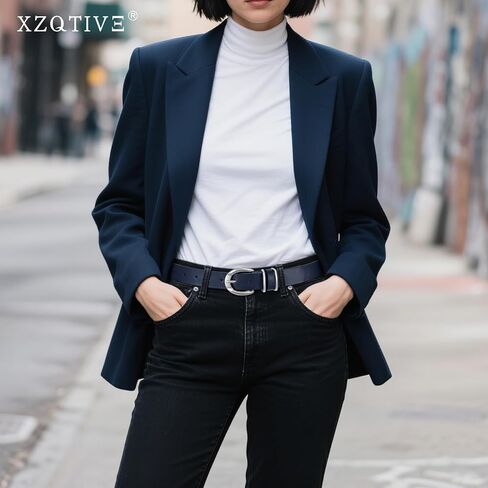 XZQTIVE Women's Leather Belts for Jeans Pants Dresses, Fashion Black Brown Gold Silver Buckle Design in Saudi Arabia