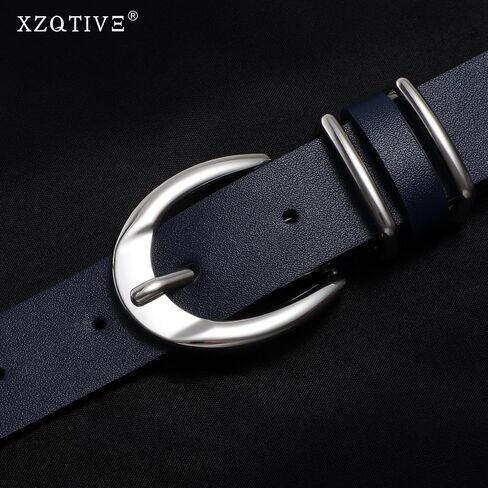 XZQTIVE Women's Leather Belts for Jeans Pants Dresses, Fashion Black Brown Gold Silver Buckle Design in Saudi Arabia
