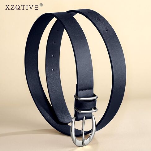 XZQTIVE Women's Leather Belts for Jeans Pants Dresses, Fashion Black Brown Gold Silver Buckle Design in Saudi Arabia